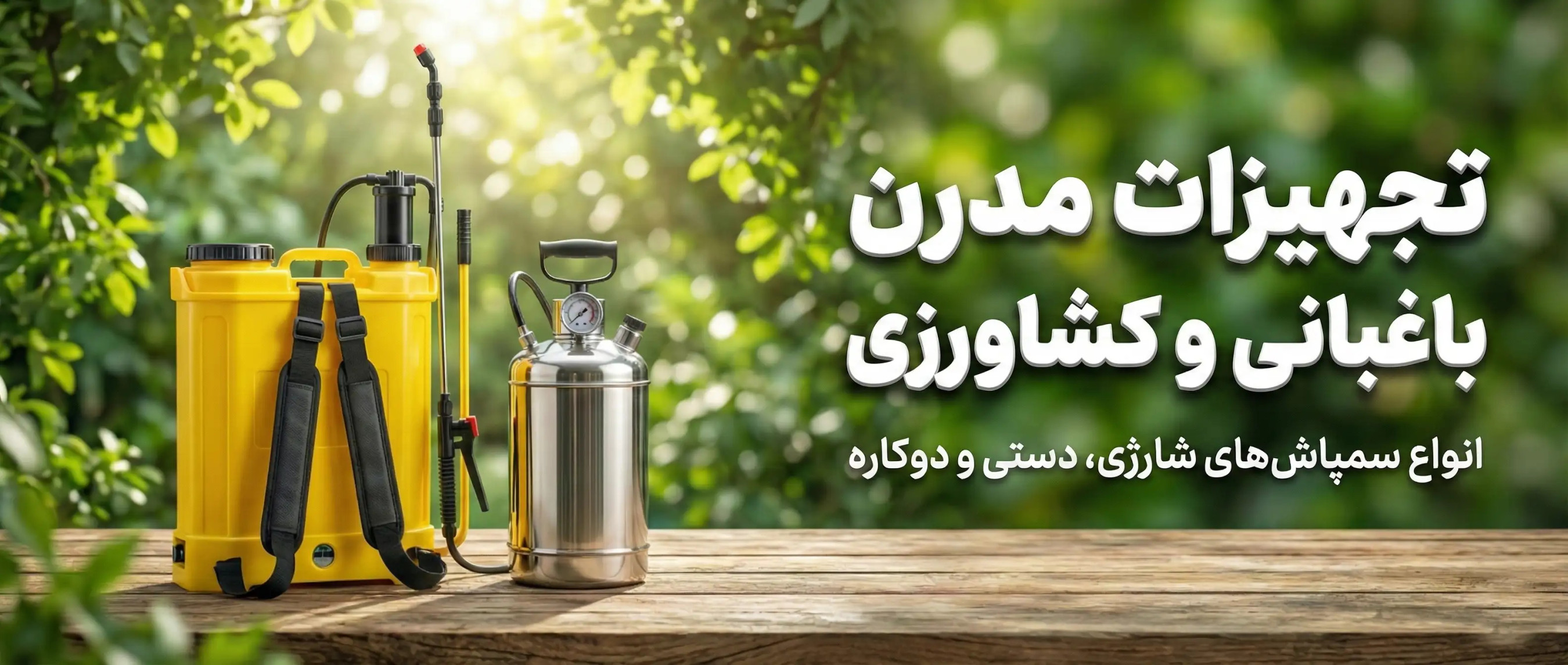 خرید و قیمت انواع سمپاش شارژی، دستی و بنزینی - تجهیزات باغبانی پمپ فاریابی